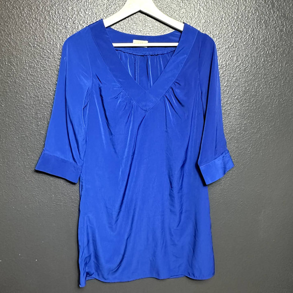 Tobi Women's Cobalt Blue Elbow Sleeve V-Neckline Blouse Size Small - Picture 3 of 7